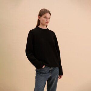 Weekend & Beyond Cura Italian Cashmere Wool Sweater Black Size XS Small NEW NWT